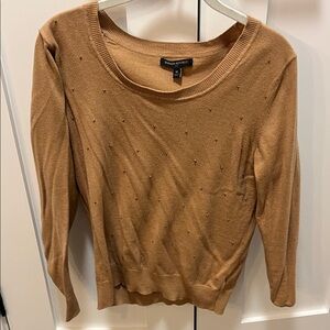 Banana Republic Camel Bead-Embellished Knit Top